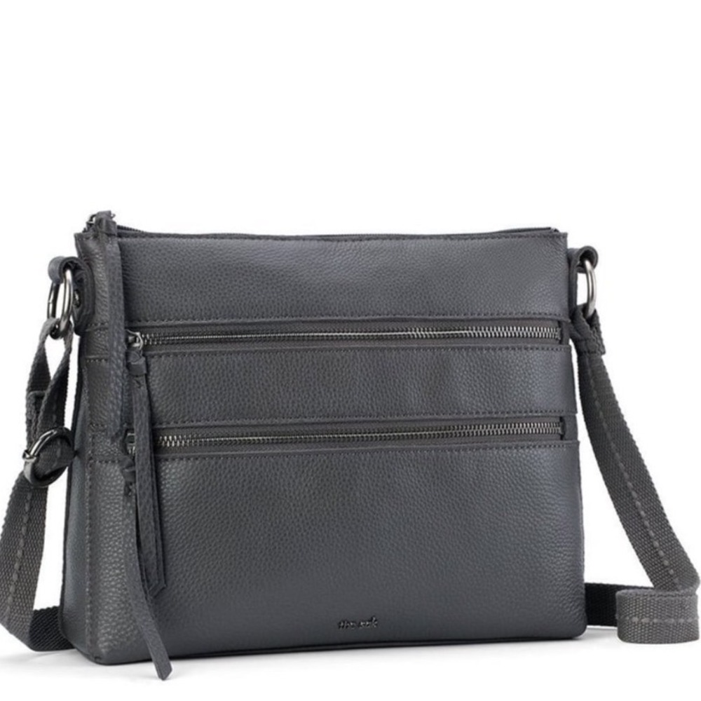 The Sak Vintage Y2K Reseda Leather Multi-Zip Pocket Everyday Crossbody Bag